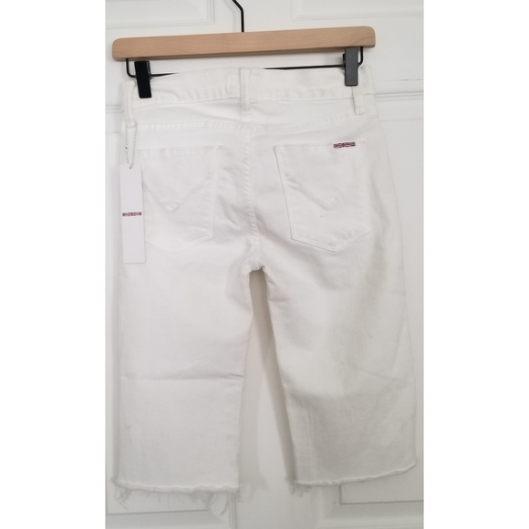 HUDSON Amelia Cut Off Knee shorts in optical white - Picture 5 of 7